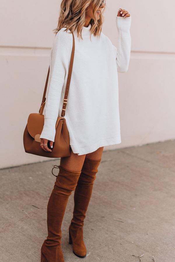 Walja Jurk | Casual Sweaterjurk met Hoge Hals