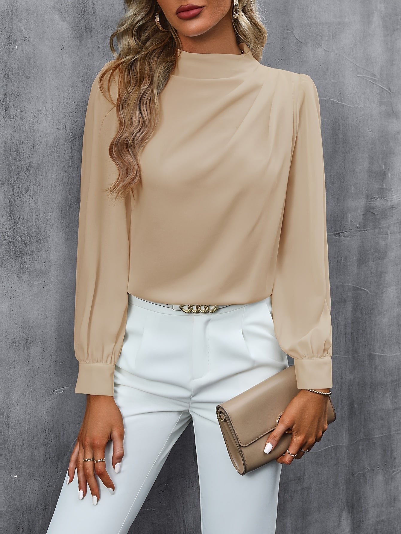 Pia Blouse | Geplooide Lange Mouw Blouse