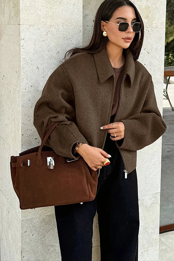 Xerena Jas | Herfst Cropped Wol Jas