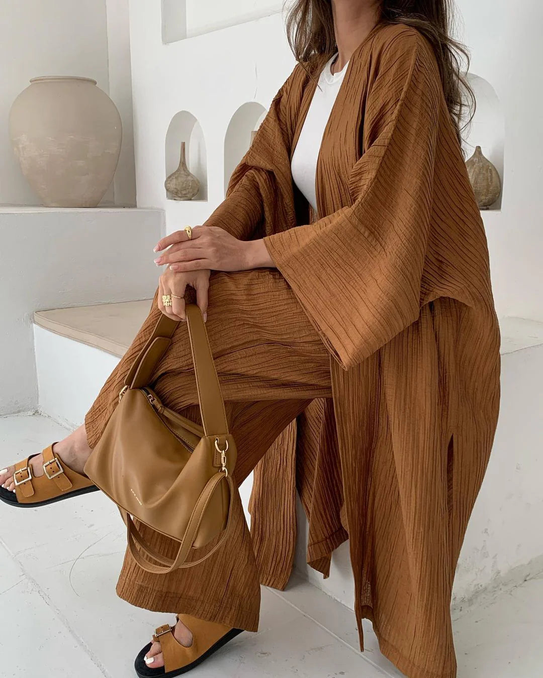 Minerva Set | Los geplooid topje & broek set