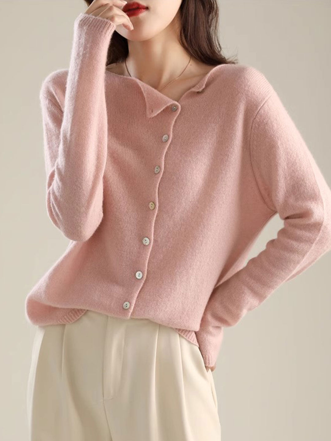 Willianne Vest | Losse Crewneck Knopen Vest