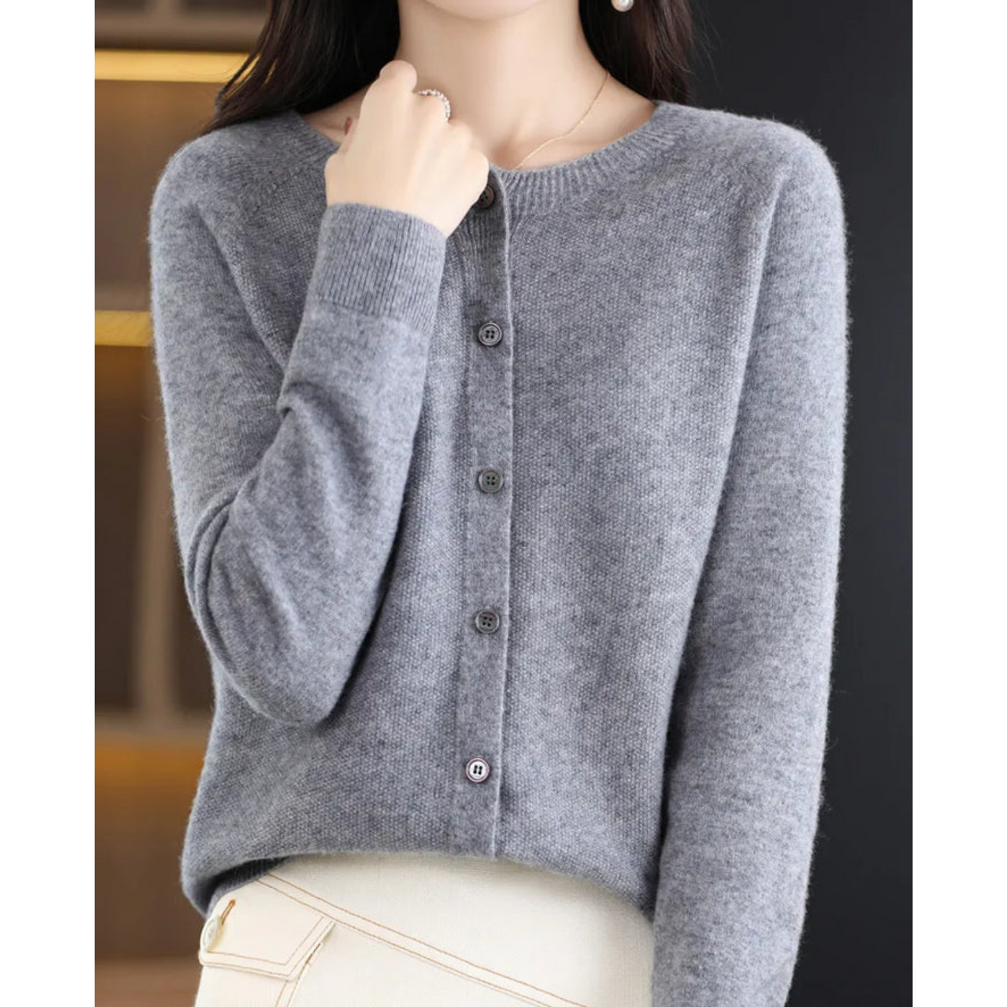 Tina Vest | Warme Vest met Knopen