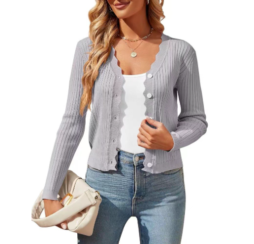 Renee Vest | Vest met Golfrand en V-hals