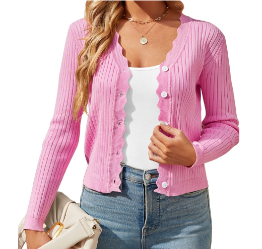 Renee Vest | Vest met Golfrand en V-hals