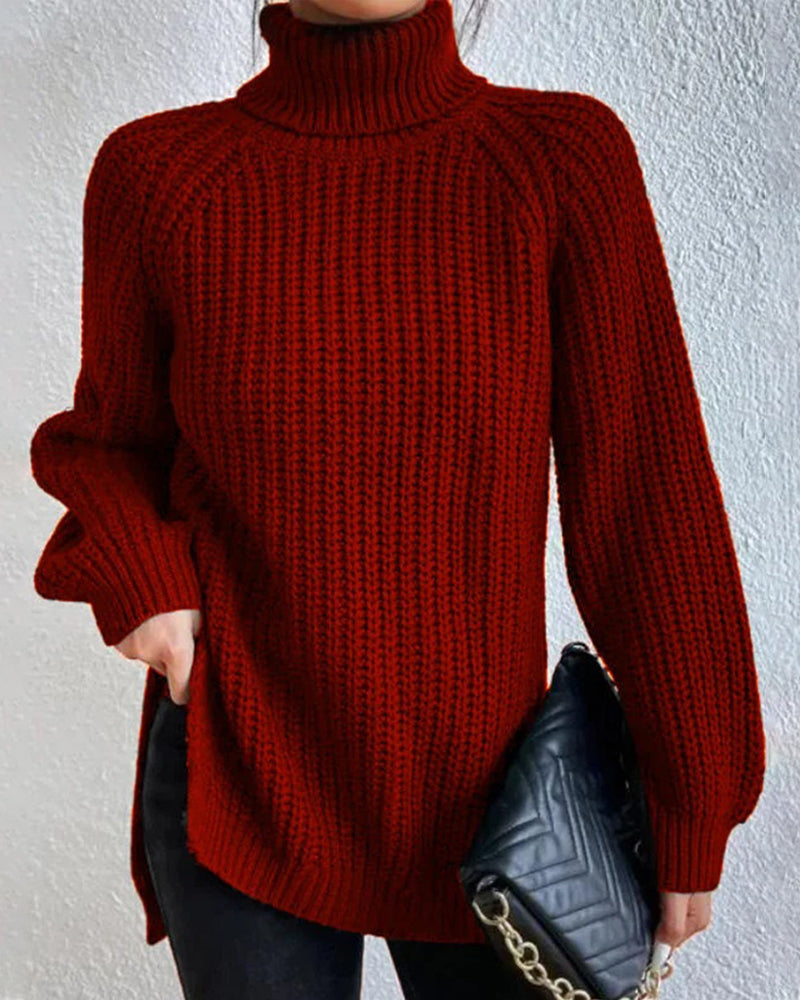 Valerie Jumper | Dames Herfst Gebreide Coltrui Jumper met Relaxte Pasvorm