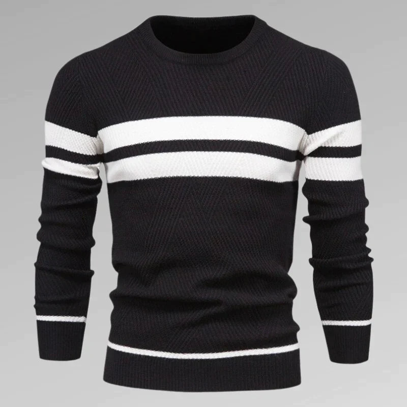 Wayne Trui | Heren Gestreepte Gebreide Crew Neck Trui