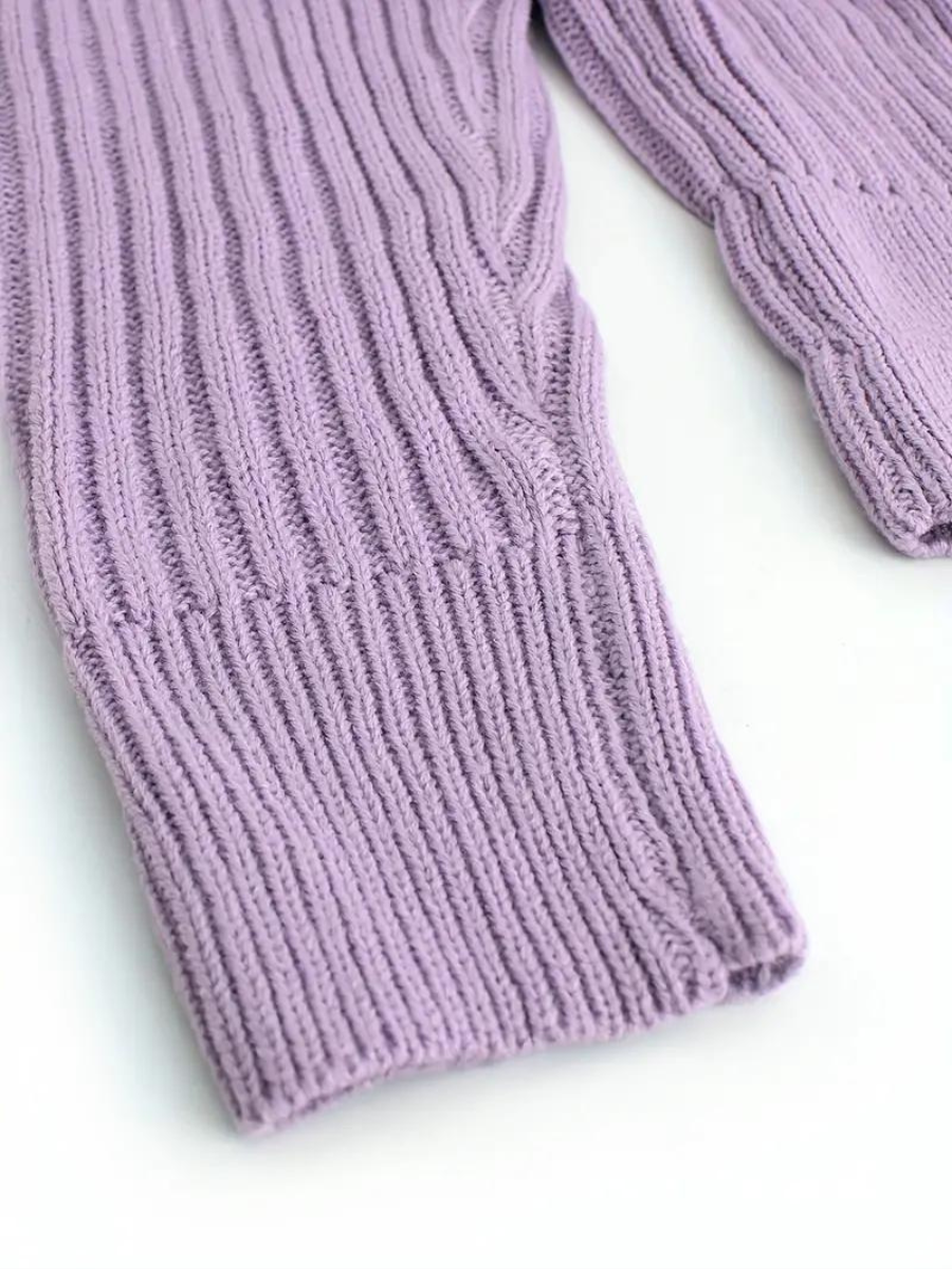 Peaches Trui | Geribde Gebreide One-Shoulder Cropped Trui