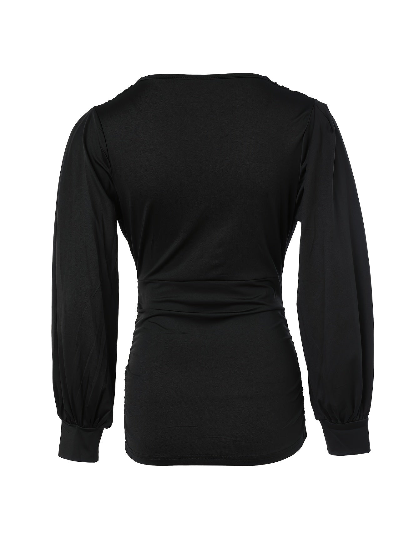 Emmi Top | Lange Mouwen Gerimpelde V-Hals Top