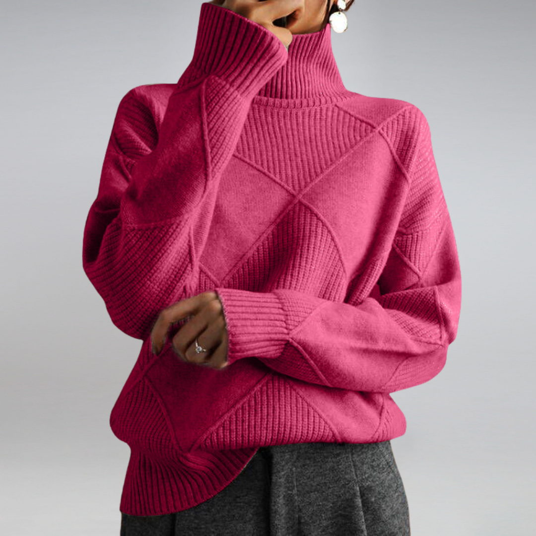 Trissy Trui | Vrouwen patroon turtleneck trui
