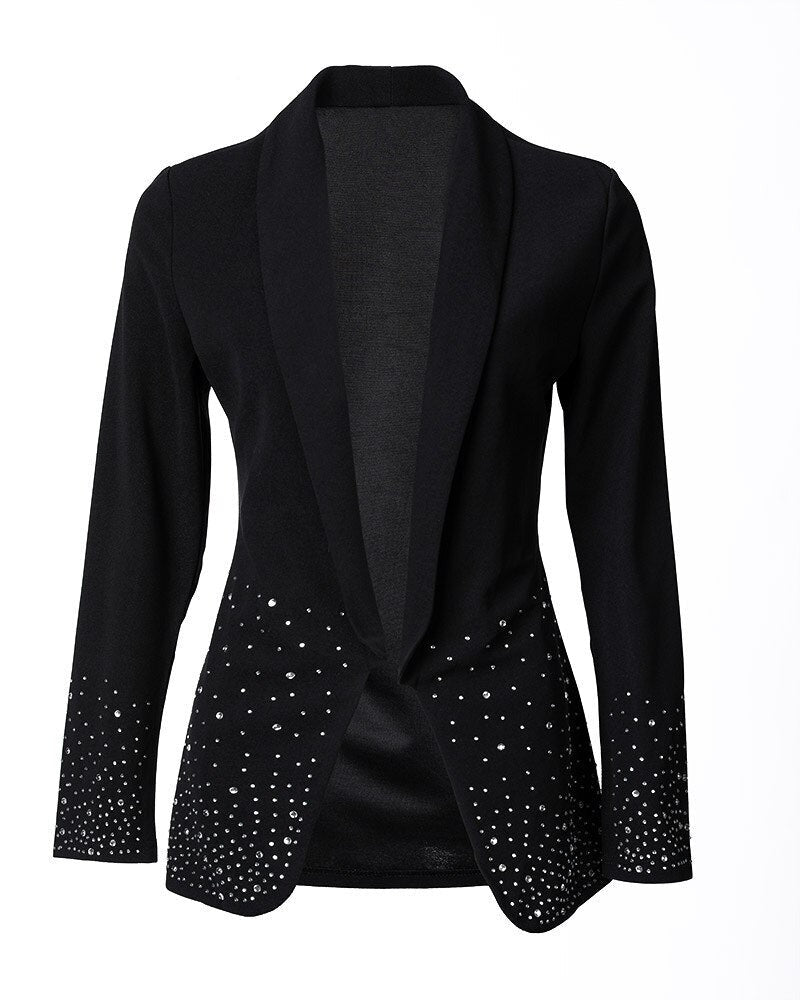 Yanique Blazer | Lange Mouw Bergkristallen Blazer
