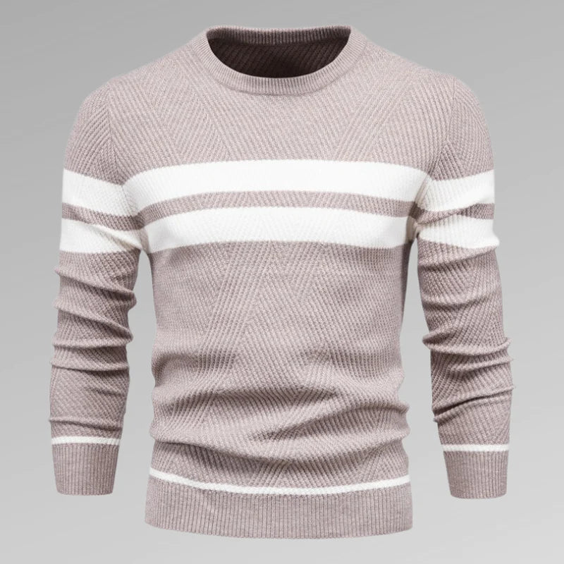 Wayne Trui | Heren Gestreepte Gebreide Crew Neck Trui