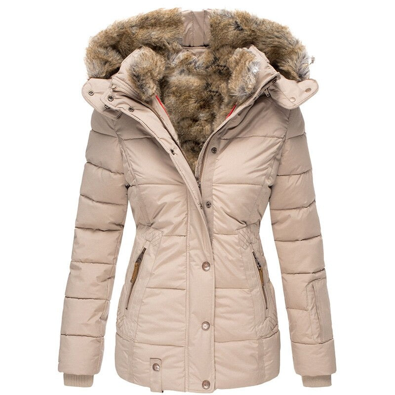 Orisia Coat | Dames winterjas met bontvoering
