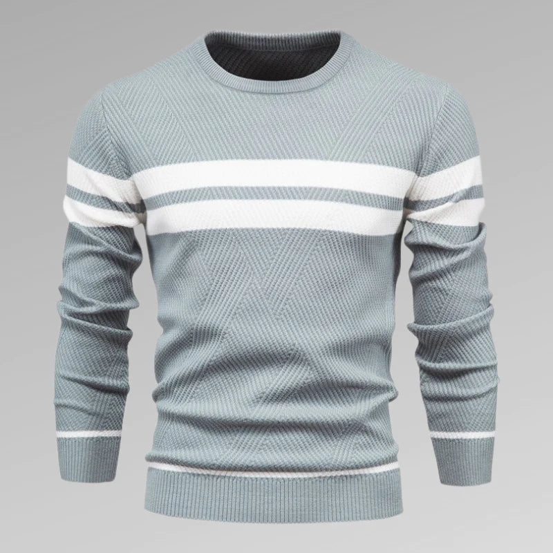 Wayne Trui | Heren Gestreepte Gebreide Crew Neck Trui