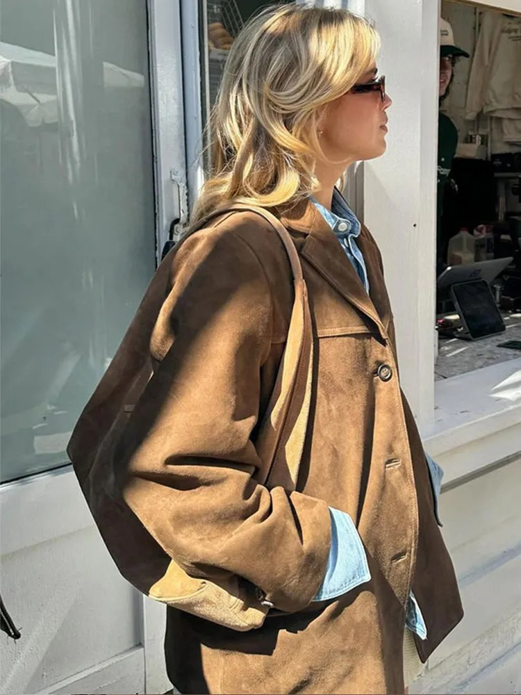 Benet Mantel | Oversized Suede Trench Coat
