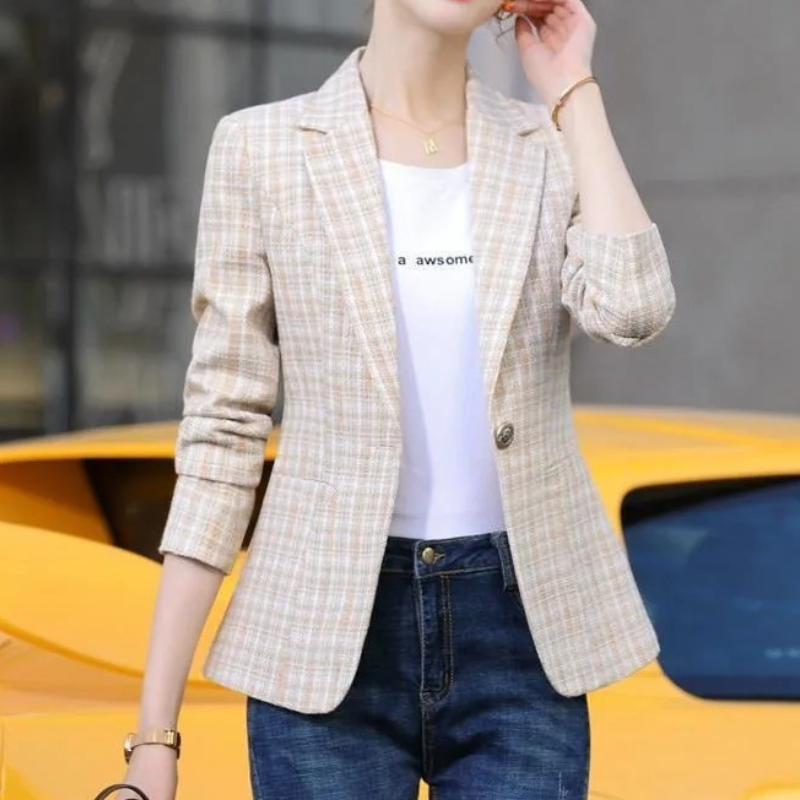 Angelina Blazer | Dames Klassieke Ruiten Blazer