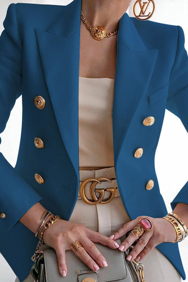Wanya Blazer | Dubbelrij Blazer met Gouden Knopen
