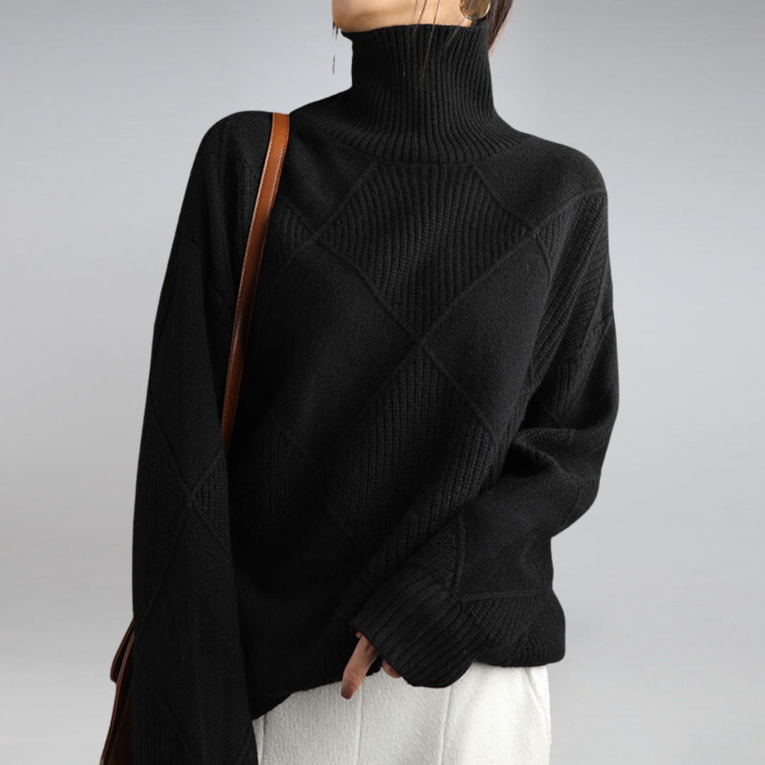 Trissy Trui | Vrouwen patroon turtleneck trui