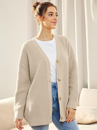 Ukiah Vest | Dames Herfst Oversized V-hals Vest met Knopen