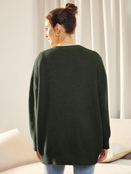 Ukiah Vest | Dames Herfst Oversized V-hals Vest met Knopen