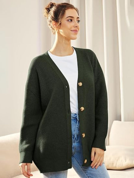 Ukiah Vest | Dames Herfst Oversized V-hals Vest met Knopen