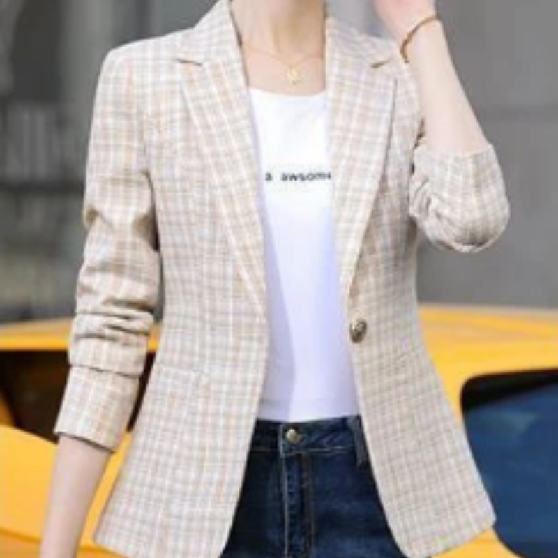 Angelina Blazer | Dames Klassieke Ruiten Blazer