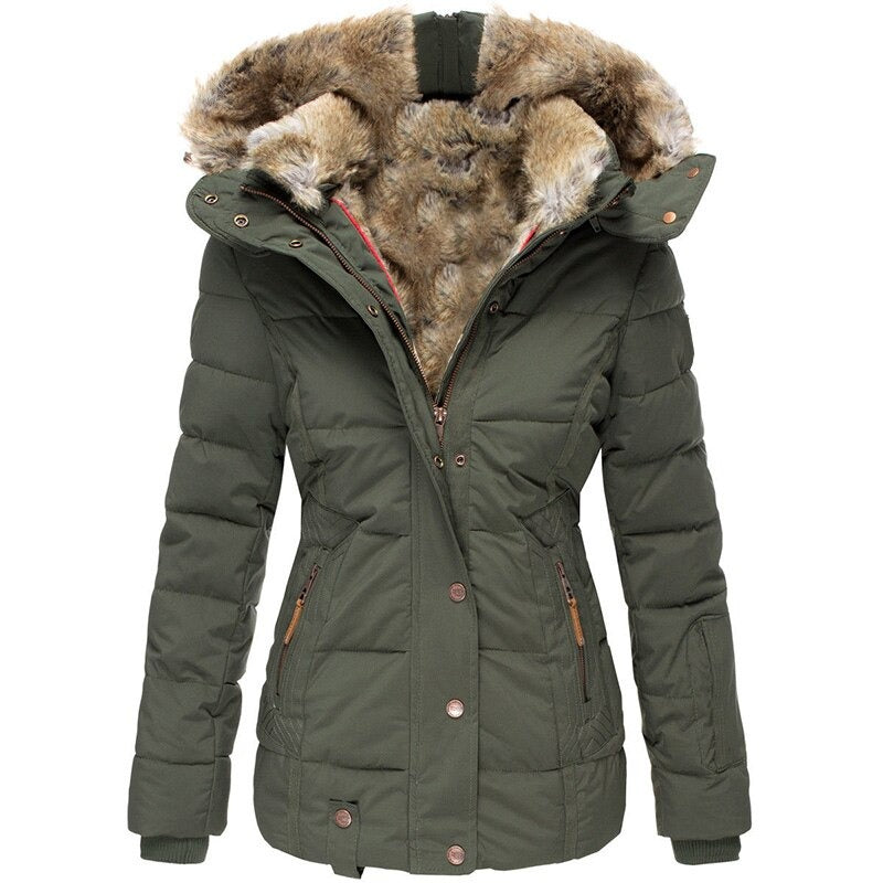 Orisia Coat | Dames winterjas met bontvoering