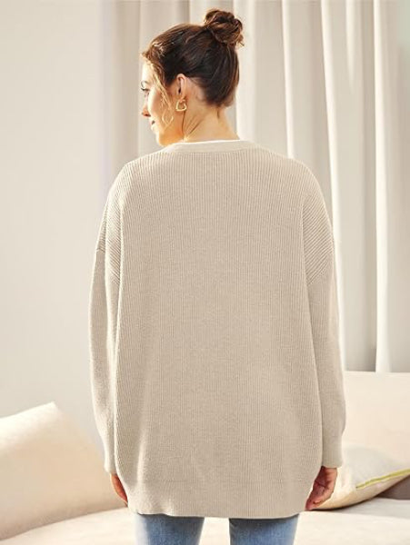 Ukiah Vest | Dames Herfst Oversized V-hals Vest met Knopen