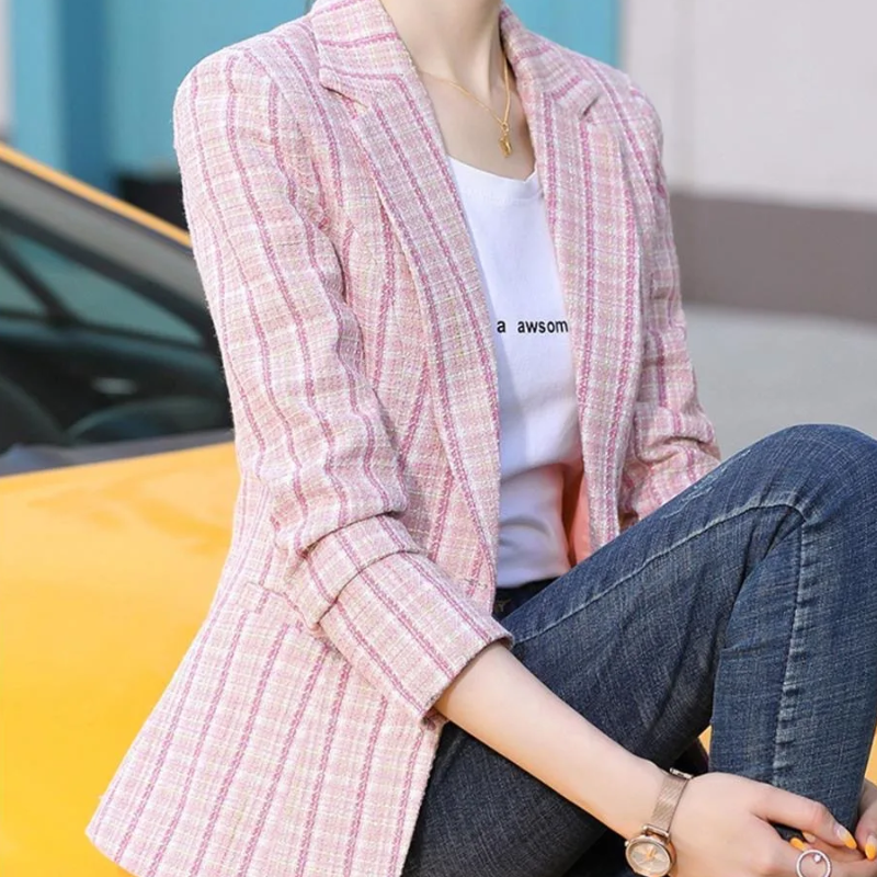 Angelina Blazer | Dames Klassieke Ruiten Blazer