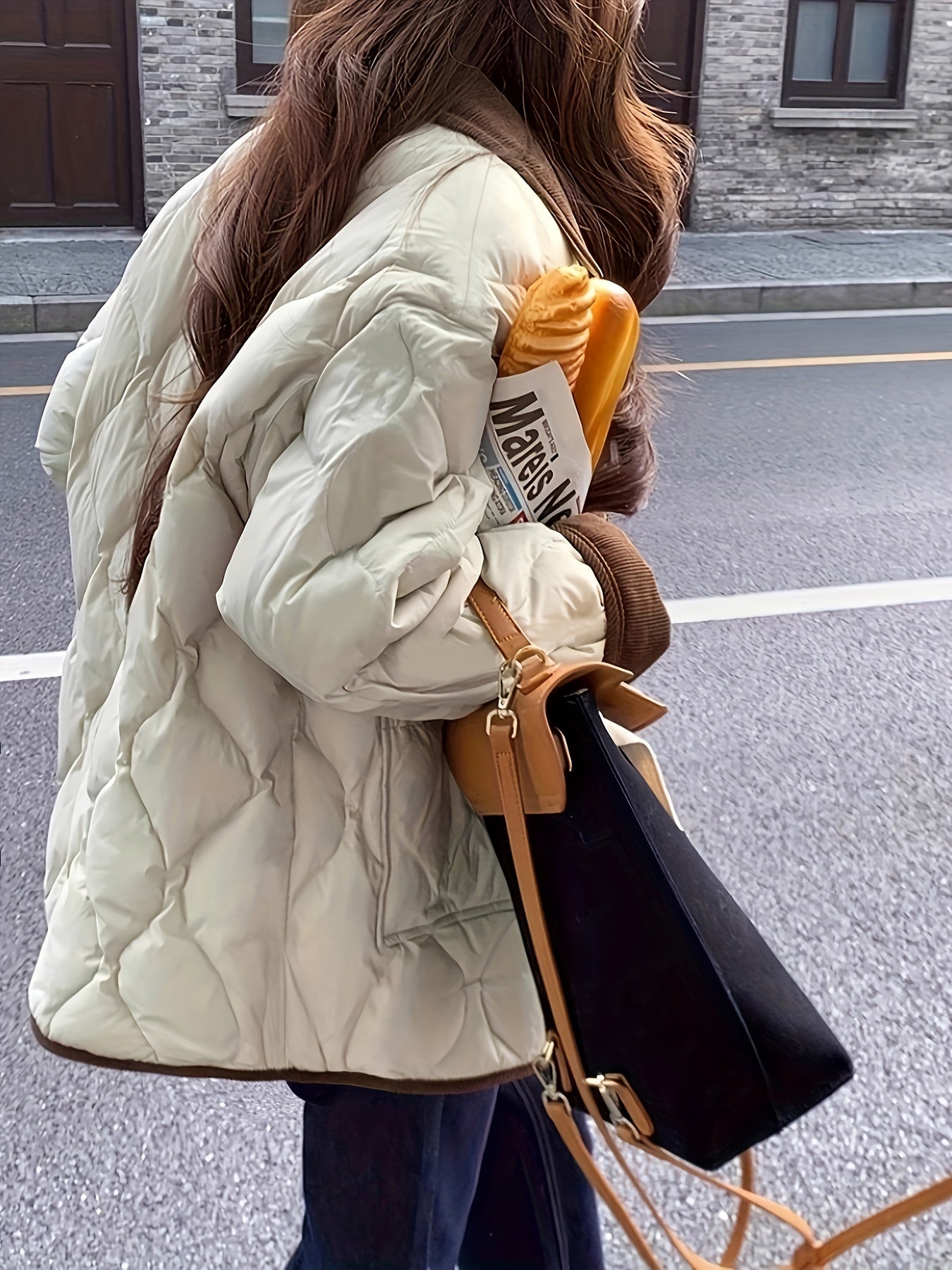 Baira Jas | Dames Herfst Gewatteerde Jas met Knopen