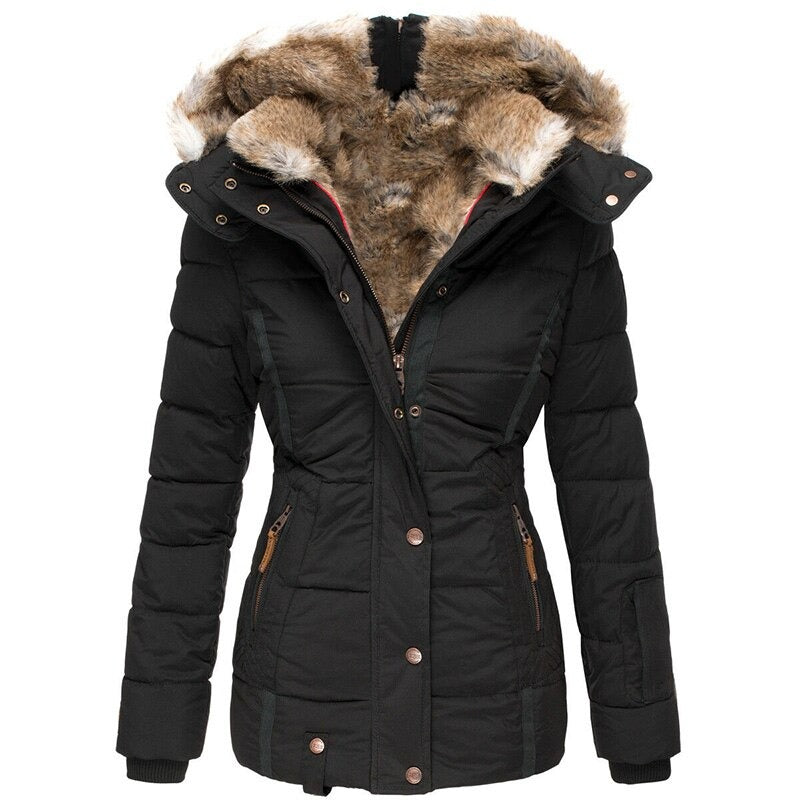 Orisia Coat | Dames winterjas met bontvoering