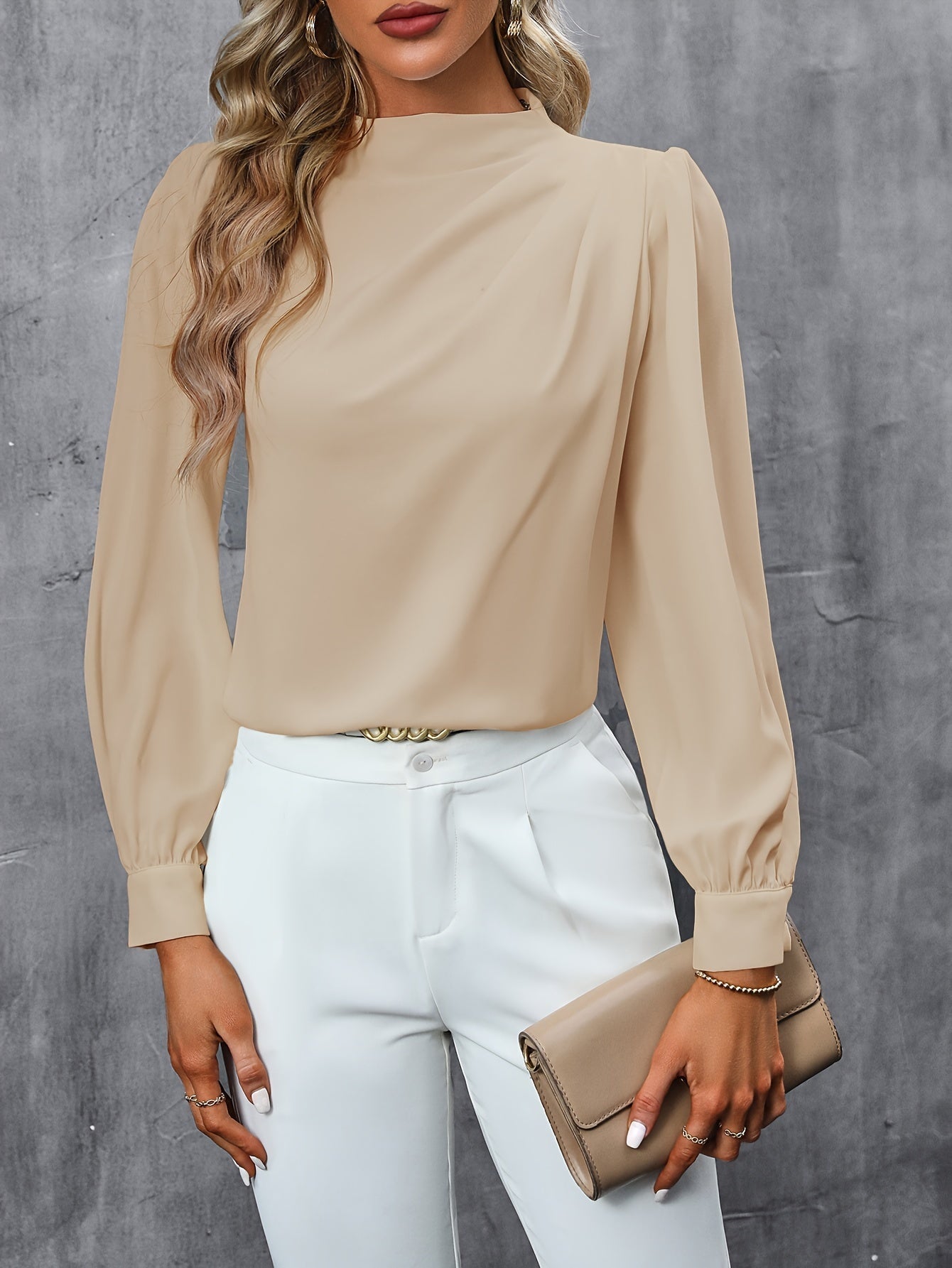 Pia Blouse | Geplooide Lange Mouw Blouse
