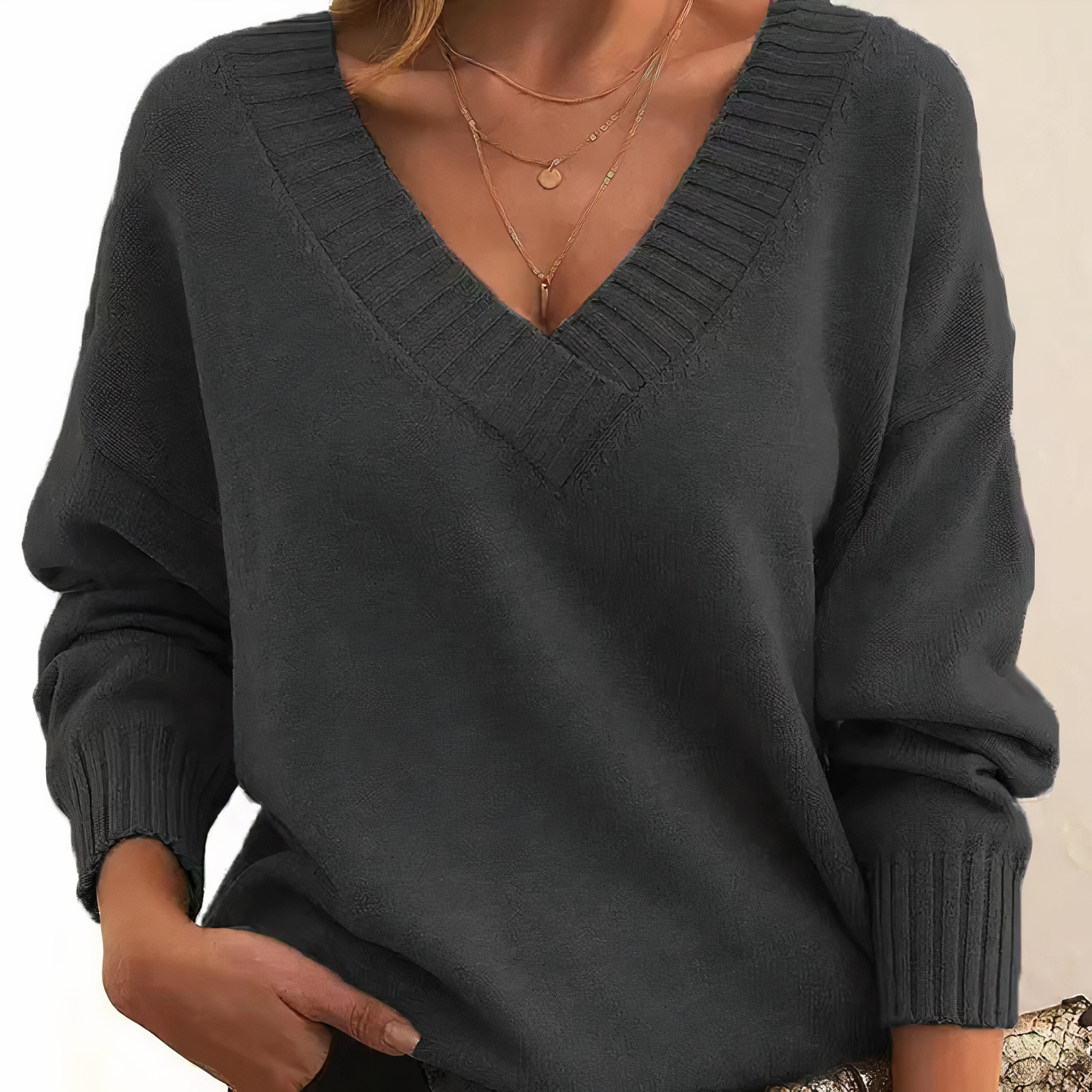 Whitney Jumper | Dames Herfst Kasjmier V-hals Jumper