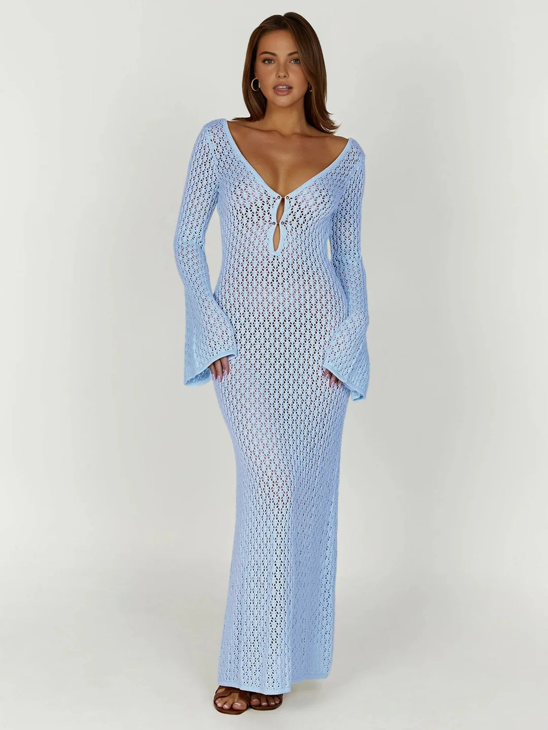 Nerie Jurk | Open Rug Holle Uit Maxi Jurk