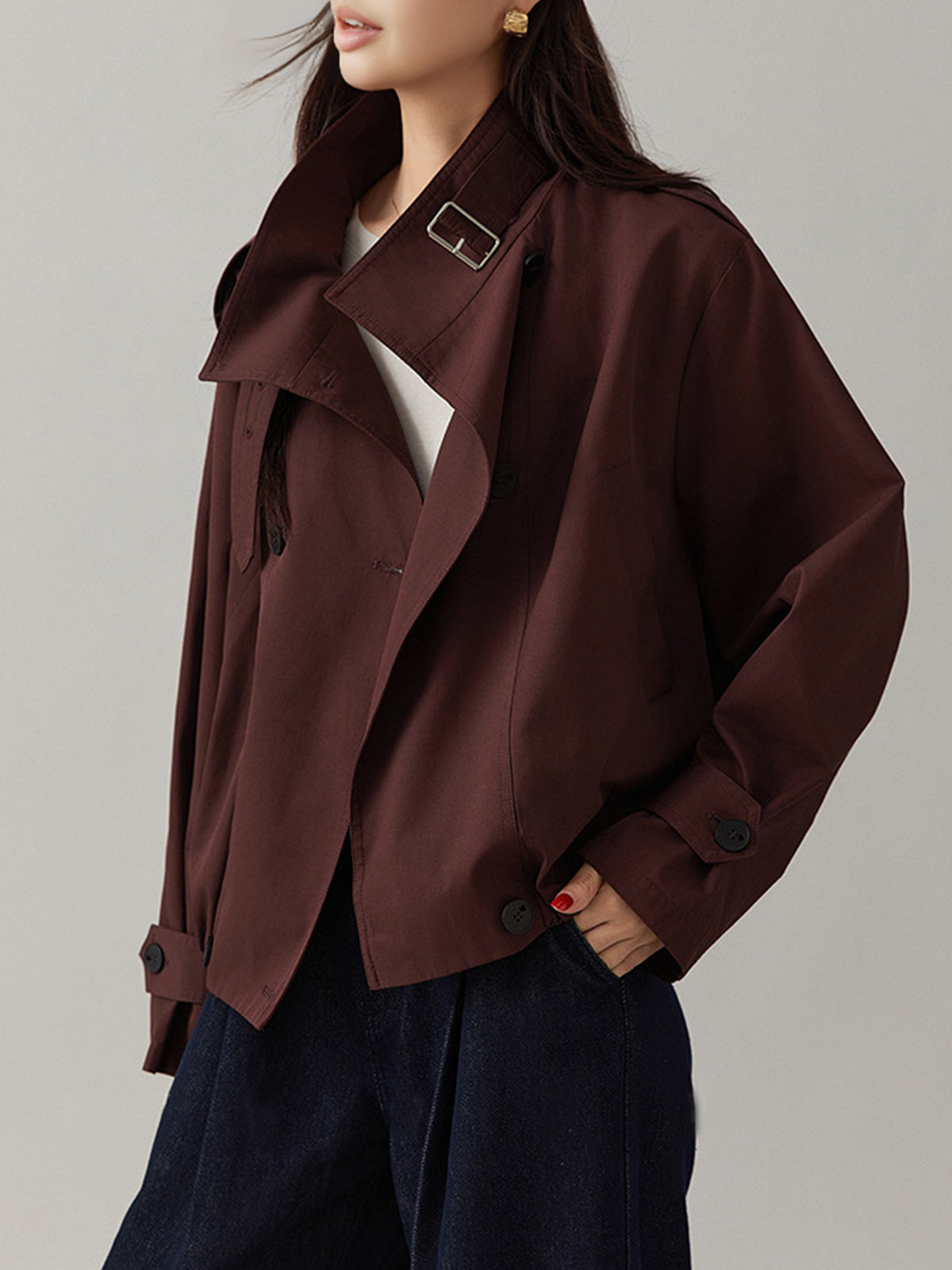 Xindie Jas | Herfst Cropped Trench Jas
