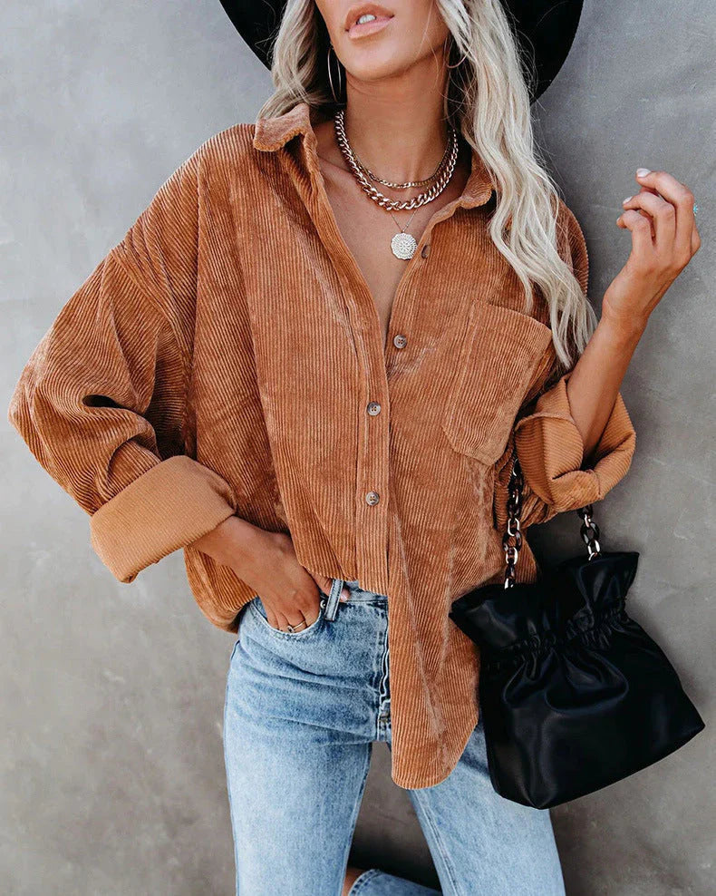 Maristela Top | Vintage Lange Mouw Top