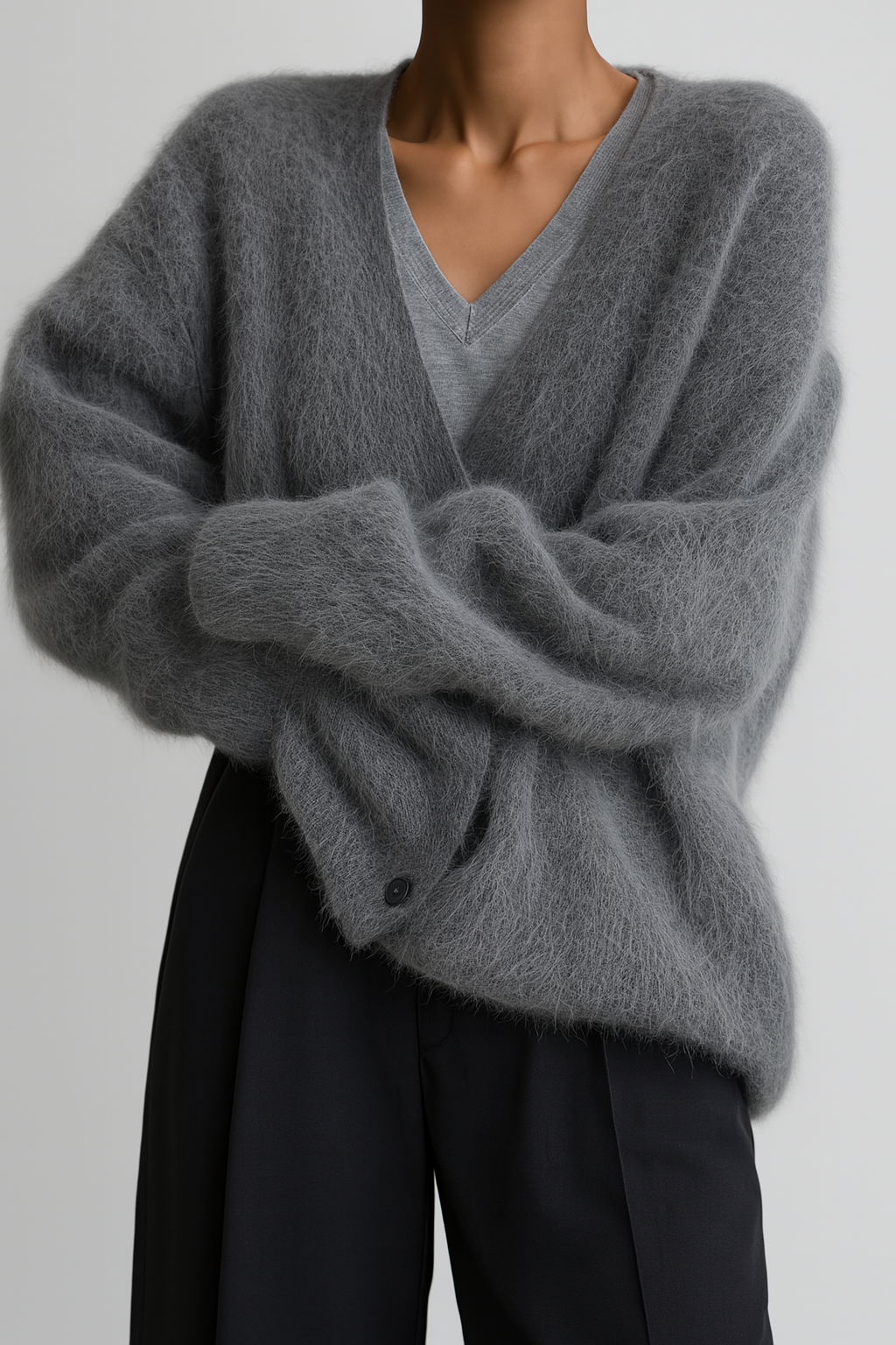 Wilhelmina Vest | Dames Winter Fluffy Gebreid Cashmere Vest