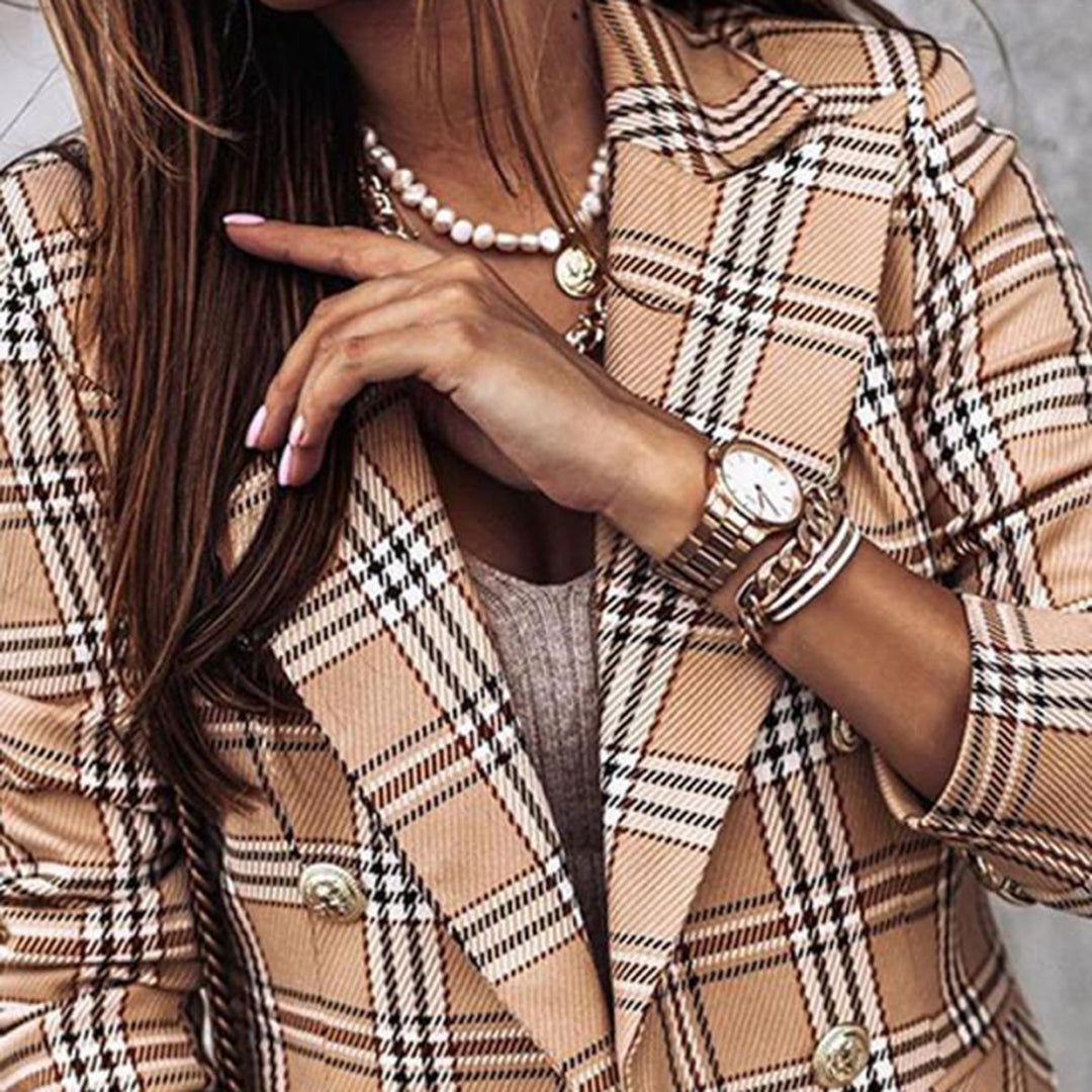 Ornetta Blazer | Chique Geruite Dubbelzijdige Blazer