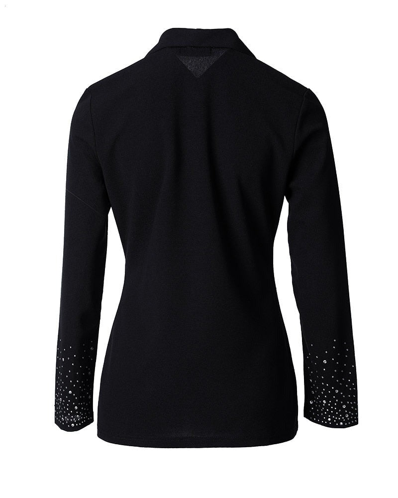 Yanique Blazer | Lange Mouw Bergkristallen Blazer