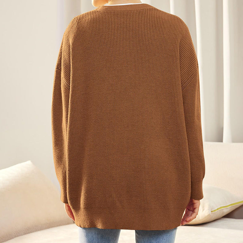 Valeria Vest | Dames Herfst Oversized Vest met Knopen en Geribbelde Textuur