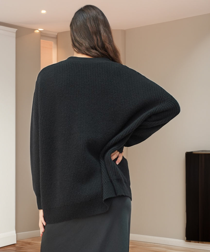 Valeria Vest | Dames Herfst Oversized Vest met Knopen en Geribbelde Textuur