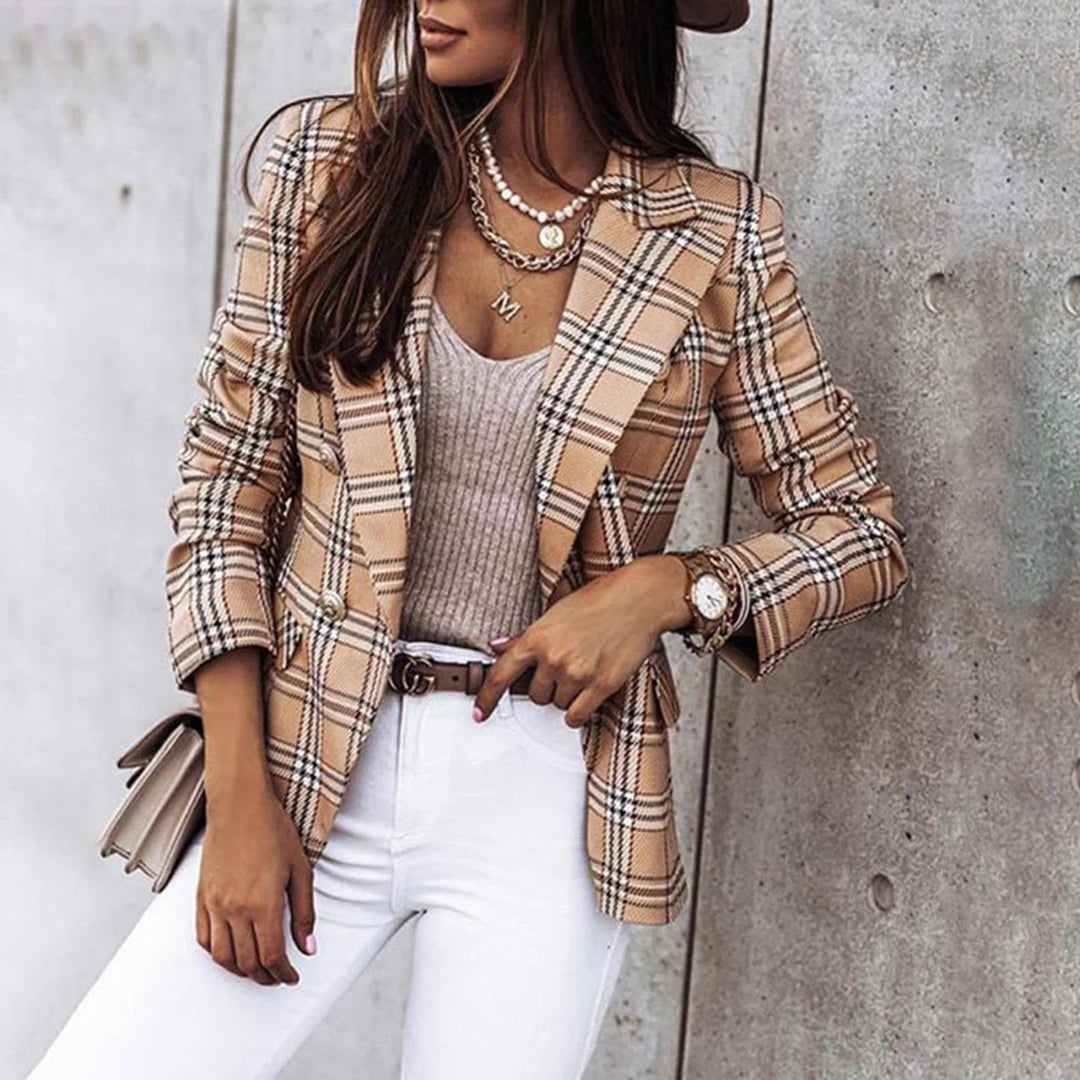 Ornetta Blazer | Chique Geruite Dubbelzijdige Blazer