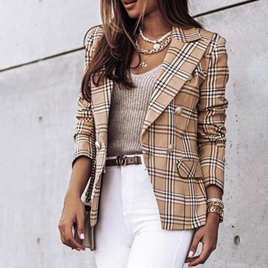 Ornetta Blazer | Chique Geruite Dubbelzijdige Blazer
