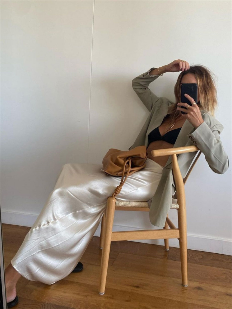 Tanja Rok | Low Waist Satijnen Maxi Rok