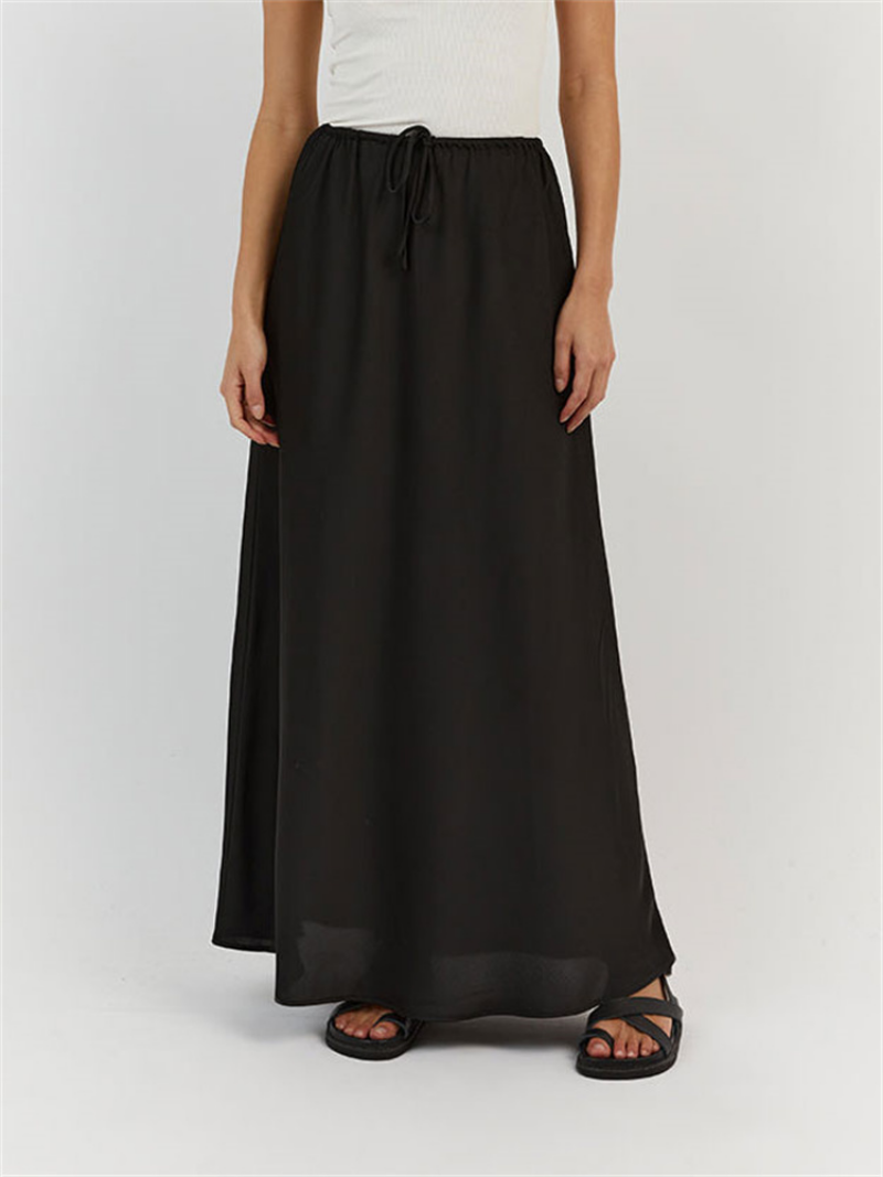 Tanja Rok | Low Waist Satijnen Maxi Rok
