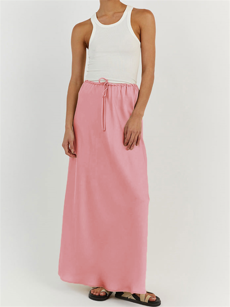 Tanja Rok | Low Waist Satijnen Maxi Rok