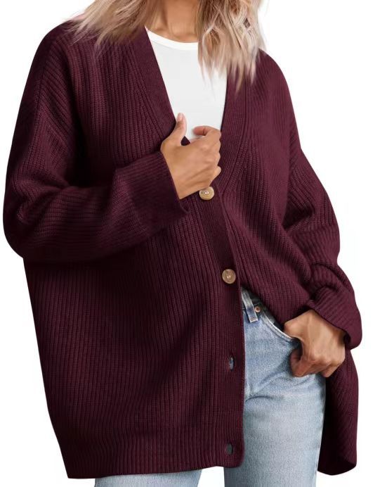 Varina Vest | Dames Herfst Gestreept Gebreid Vest met Knoopsluiting en Relaxte Pasvorm