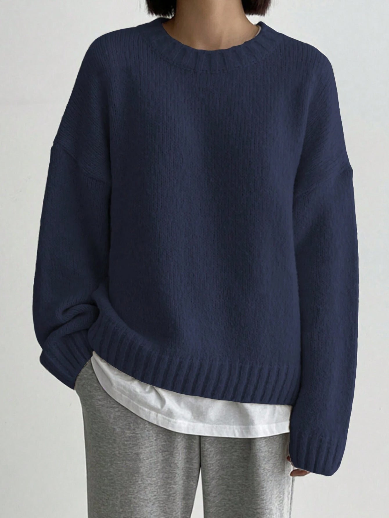 Valentine Jumper | Dames Herfst Oversized Gebreide Jumper met Ronde Hals en Geribde Afwerking