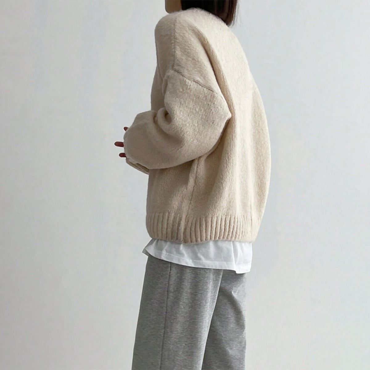 Valentine Jumper | Dames Herfst Oversized Gebreide Jumper met Ronde Hals en Geribde Afwerking