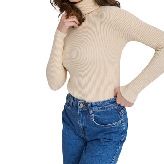 Agatha Jumper | Herfst Slim Fit Geribde Coltrui Jumper