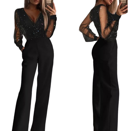 Willow Jumpsuit | Jumpsuit met Transparante Mouwen